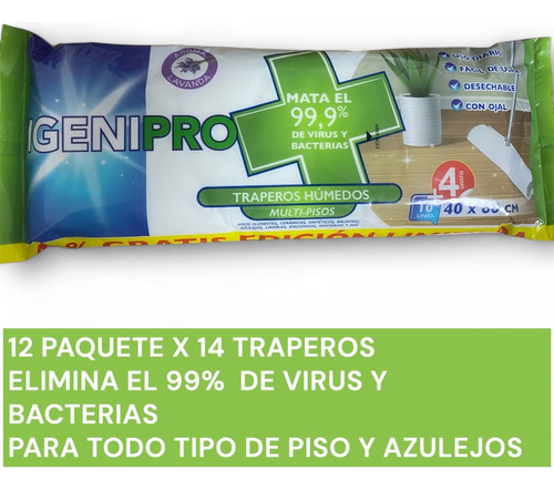 Trapero Húmedo Multiuso Igenipro Elimina 99% Bacteria 