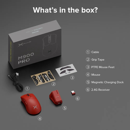 Ratón Para Juegos Delux M900pro 8k, Base De Carga Rgb, Mano