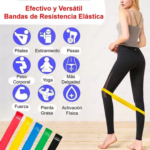 Pack 5 Bandas Elásticas De Resistencia Gimnasia Fitness Yoga