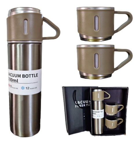 Set Termos Para Agua Caliente Termo Café + 3 Tazas 500 Ml