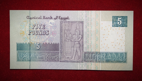 Billete 5 Pounds Egipto 2016 Sin Circular Pick 72 D.19 Unc