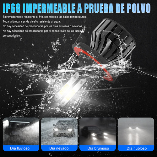 Focos Led 9008/h13 Para Ford/dodge/chevrolet Luz Alta Y Baja