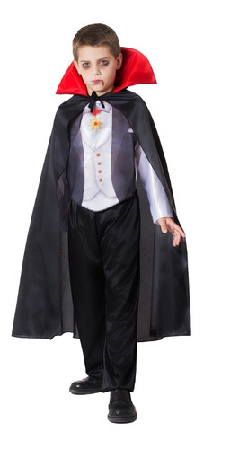 Disfraz Dracula Niño Halloween Vampiro Noche Brujas Terror C