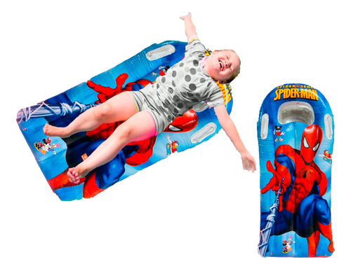 Flotador Inflable Cama Montable Alberca Camastro Spiderman