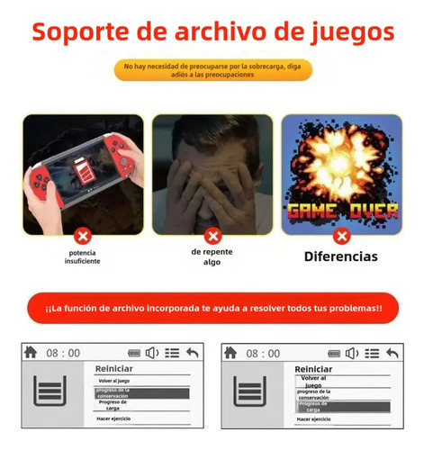 X7 Plus Dual Rocker Pantalla Grande Consola De Juegos De Man
