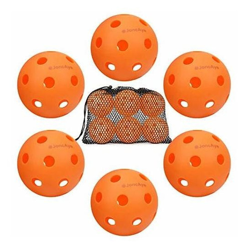 Pickleball-balls 6 Pack By Joncaye, Orange Indoor-pickleball