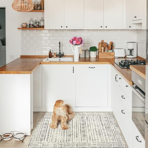 Tapetes De Área Boho Lavables De 3x5 Para La Entrada, Beige