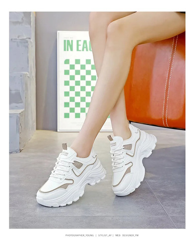 Zapatillas Gruesas, Zapatos Deportivos Casuales A La Moda Para Mujer