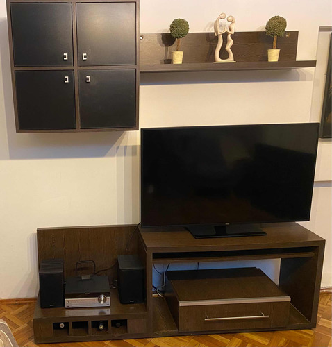 Imagen 2 de 4 de Rack De Mdf Doble Macizo Con Aéreo
