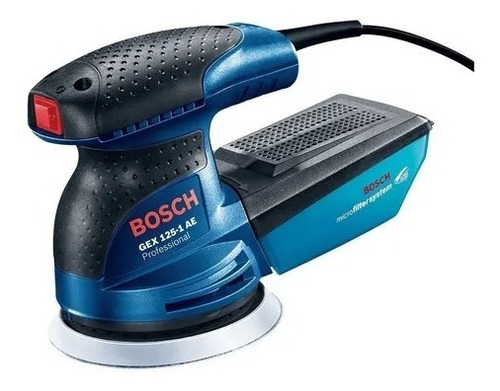 Lijadora profesional roto orbital Bosch Professional GEX 125-1 AE con sistema velcro azul 250W 220V