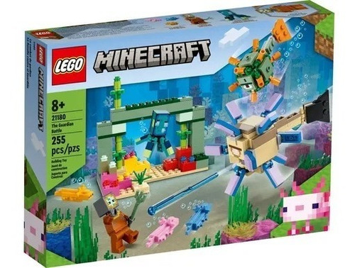 Lego Minecraft 21180 A Batalha Do Guardião 255 Peças 