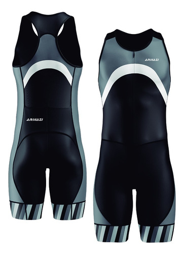 Trusa De Triatlón- Trisuit. Protección Uv Secado Rapido Gris