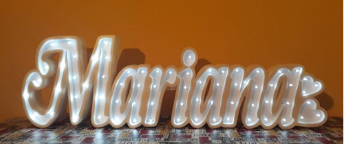 Nombre Iluminado 6 Letras 25 Cm Polyfan Cartel Luz Tunombre