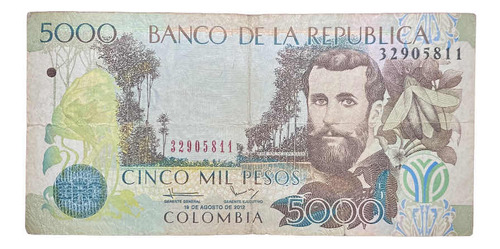 Billete 5000 Pesos Colombia 2012 Pick 452 N.1