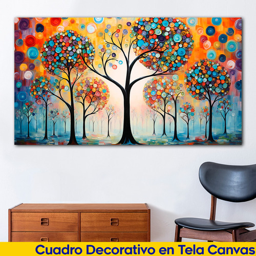 Cuadro Arbol Canvas Abstracto Artistico Sala Comed 60x90 A18