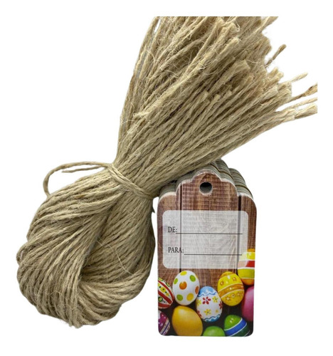 Tag Páscoa De Para Doces Com Cordão De Sisal Incluso 100 Un