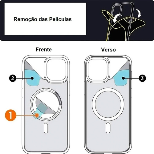Capa iPhone 13 Magsafe Transparente Antichoque Premium