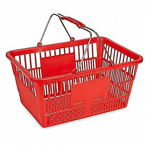 1 Canasta De Mano Roja Para Compras En Supermercados