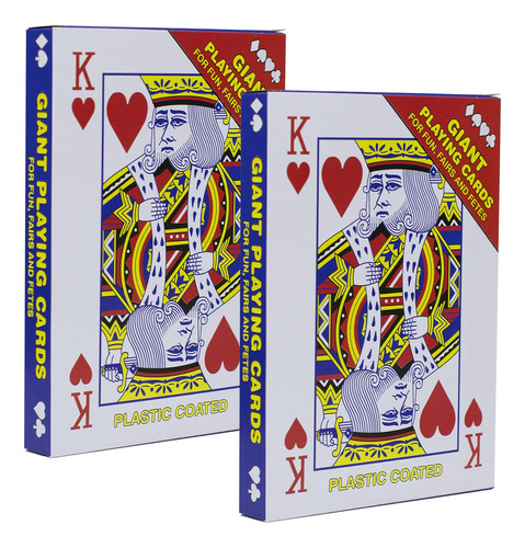 Paquete De 2 Barajas Grandes De Cartas De Juego Gigante, De