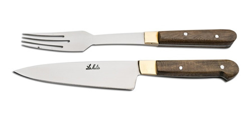 Imagen 1 de 6 de Conjunto Cuchillo Y Tenedor Artesanal De Mesa Tx2