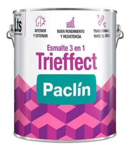 Esmalte 3 En 1 Trieffect Paclin Aluminio 3,6lts