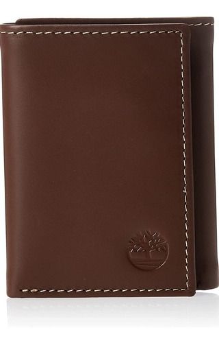 Cartera Para Hombre Timberland De Cuero Trifold Café