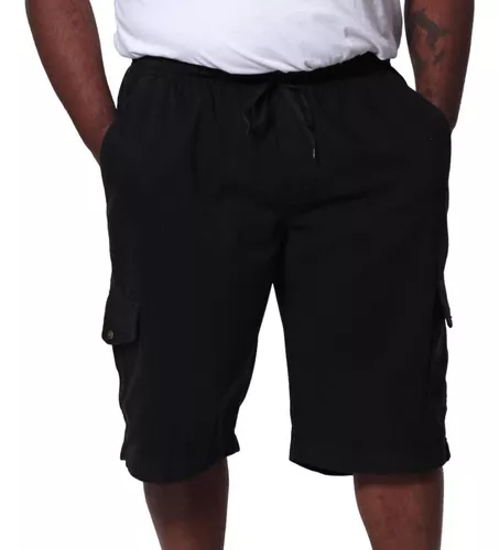 Short Masculino Plus Size Em Sarja Tipo Cargo Larguinho Top