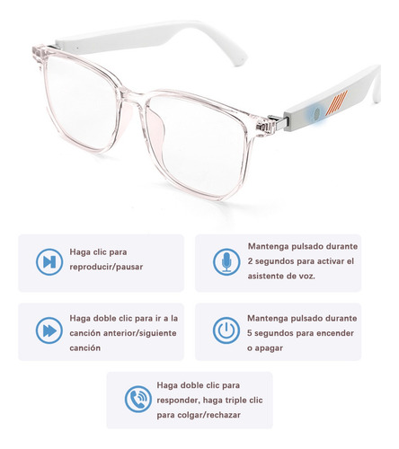 Gafas Bluetooth Con Lentes Que Filtran La Luz Azul