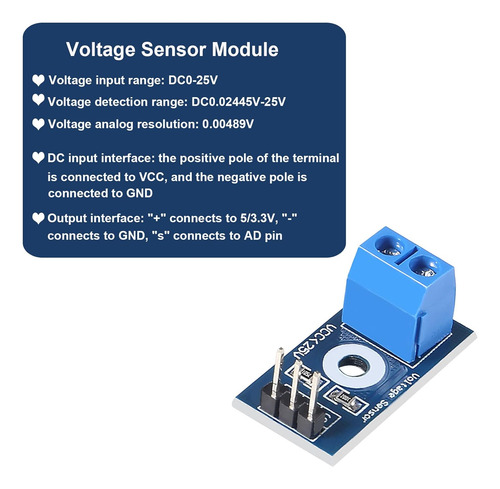 10pcs Dc 0-25v Módulo De Medición De Terminal De Voltaje Sen