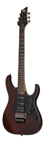 Guitarra eléctrica Schecter Banshee-6 FR SGR de tilo walnut satin con diapasón de palo de rosa