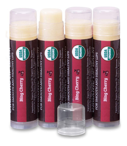 Earth's Daughter - Balsamo Labial Organico Usda Paquete De 4