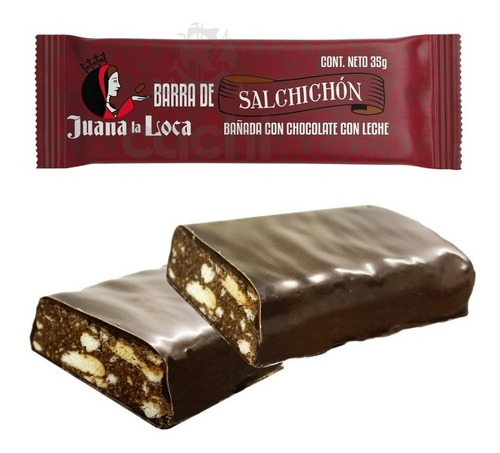 Imagen 1 de 5 de Barra De Salchichon Chocolate Juana La Loca X 18 35gr