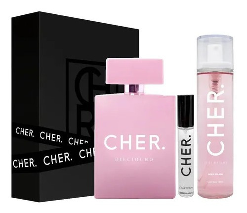 Imagen 2 de 8 de Set Perfume Mujer Cher Dieciocho 50 Ml + Talla + Body Splash