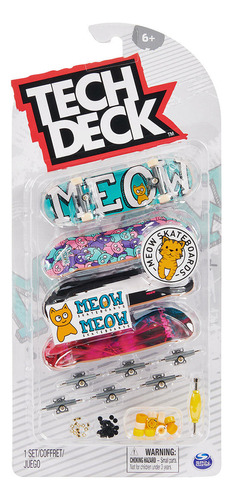 Kit 4 Skate De Dedo Coleção Meow Ii - Tech Deck