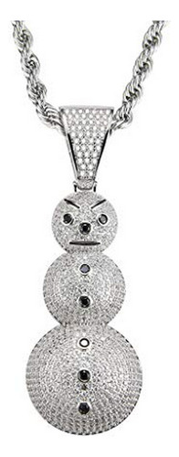 Cadena, Collar Para Hombr Moca Jewelry Hip Hop Angry Snowman