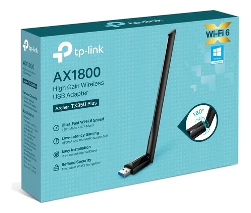 Adaptador Wifi Tp-link Archer Tx35u Plus Ax1800 Dual Band