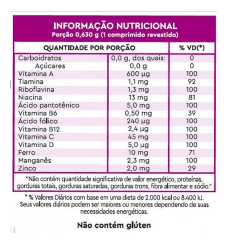 Kit 02un Suplemento Vitaminico A-z Mulher 90 Capsula Lavitan