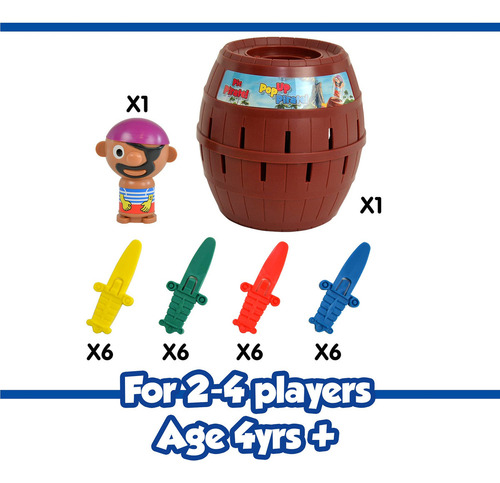 Gran Barril Pirata Con 24 Espadas, Juego Familiar.