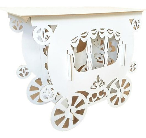 Mesa Branca Carruagem 100x60x80 Cm Mdf Branco