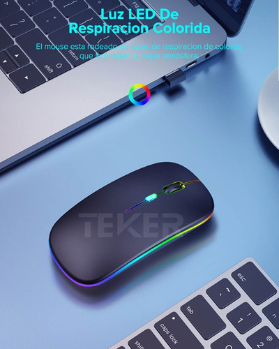 Imagen 3 de 8 de Ratón Inalámbrico 2.4g Recargable Teker Wireless Mouse