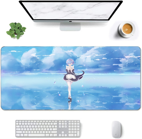 Mouse Pad Largo Artistico Reflejo Rem Re Zero Anime 30x70cm