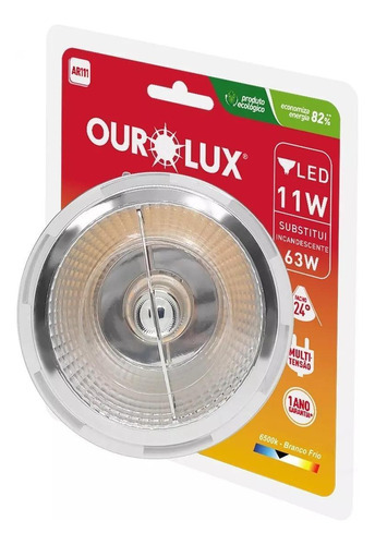 Lâmpada Super Led Ar111 11w Bivolt Gu10 Branco Frio