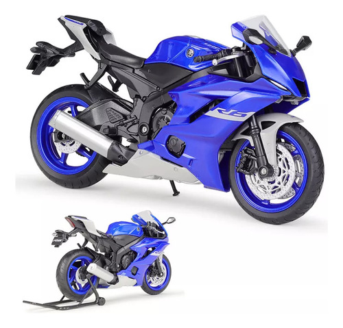 Mini Motocicleta Metálica Yamaha Yzf R6 Con Soporte