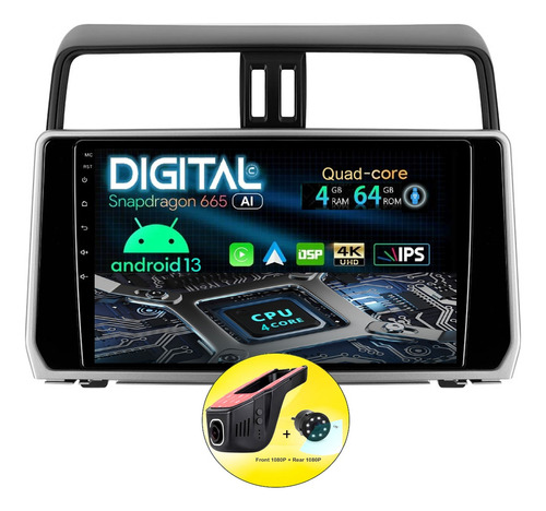 Radio Pantalla Android Toyota Prado 2017/22