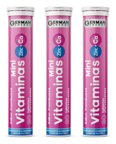 Mini Vitaminas + Zinc + Calcio German Energy Pack 3