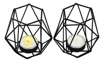 Comprar Soportes De Vela Hexágono, Negro Metálico, 8.89 Cm X 7.62 Cm