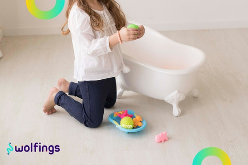 Juego Baño Pelotas Sensoriales Animales Chifle Bañadera Bebe