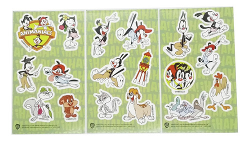 Pack Stickers Animaniacs X3 Planchas Licencia Oficial