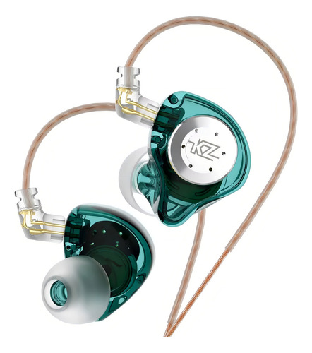 Auriculares intraurales Kz Edx Pro con cable y micrófono cian
