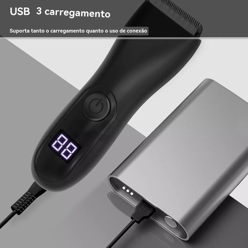 Barber Pro Íntimos Aparador De Pelos A Prova D'água Pro Max Preto